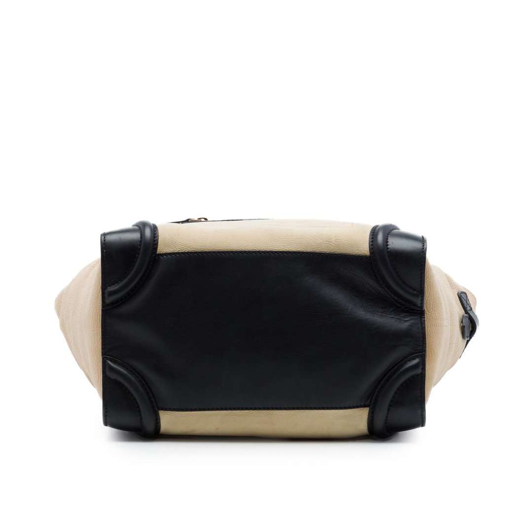 Celine Mini Bicolor Leather Luggage Tote Beige Leather Very good - Inside View