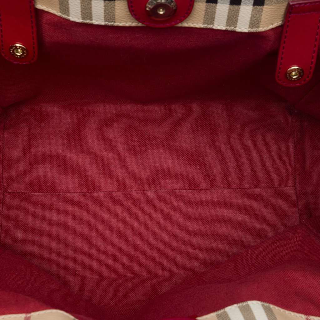 Burberry Small Haymarket Check Coated Canvas Canterbury Tote Beige Very good - Model View