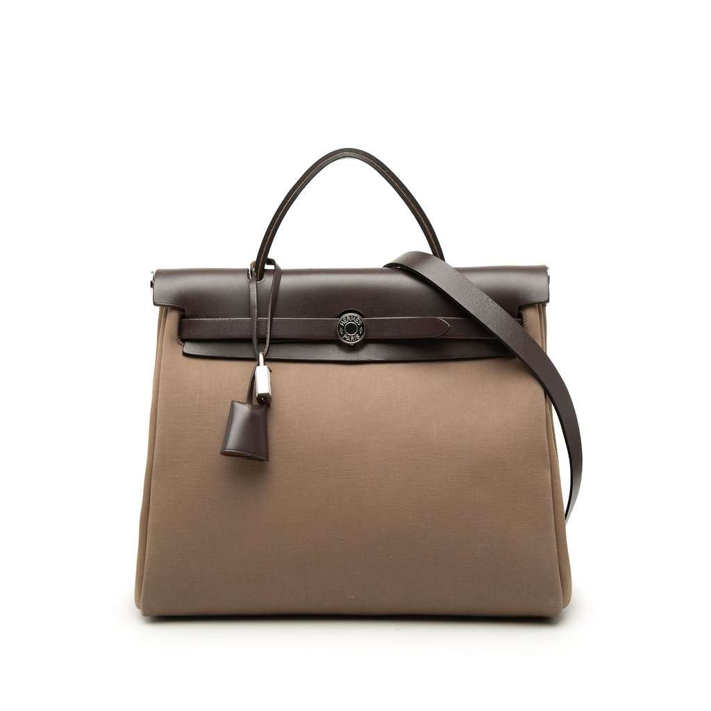 Hermès Toile Herbag Zip 31 Brown Very good condition - Front View