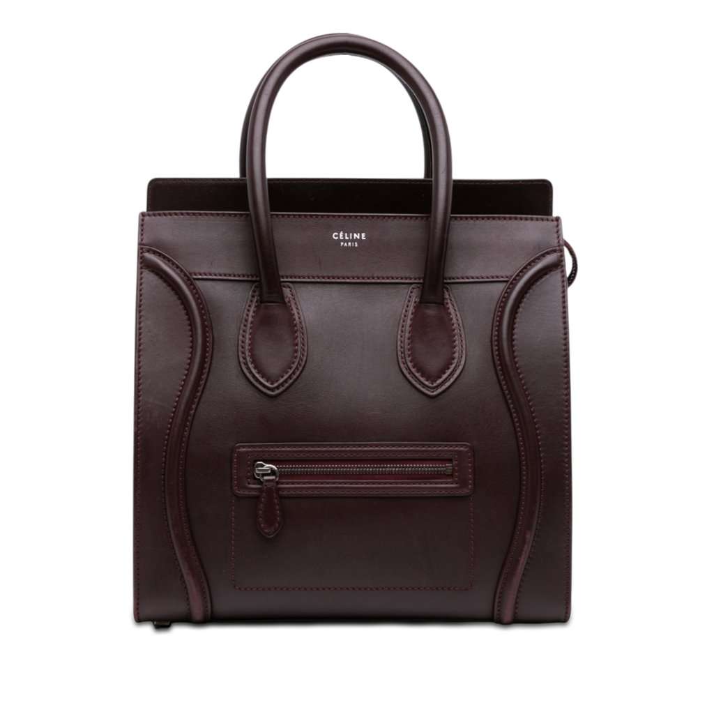 Celine Mini Smooth Calfskin Luggage Tote Red Leather Very good condition - Front View