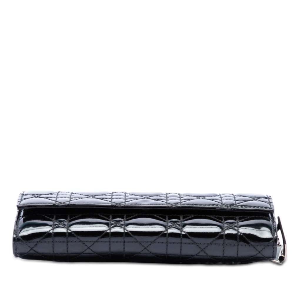 Dior Patent Cannage Lady Dior Wallet On Chain Black Leather Very good - Inside View