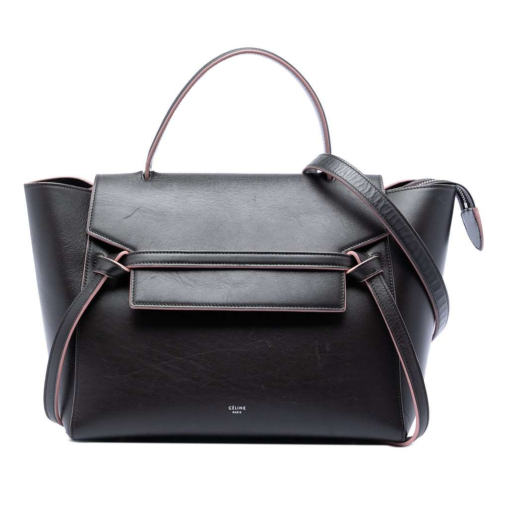Celine Mini Smooth Calfskin Belt Bag Black Leather Very good - Front View
