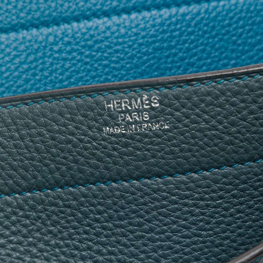 Hermès Togo Verso Sac a Depeches 38 Blue Leather Very good condition - Box View