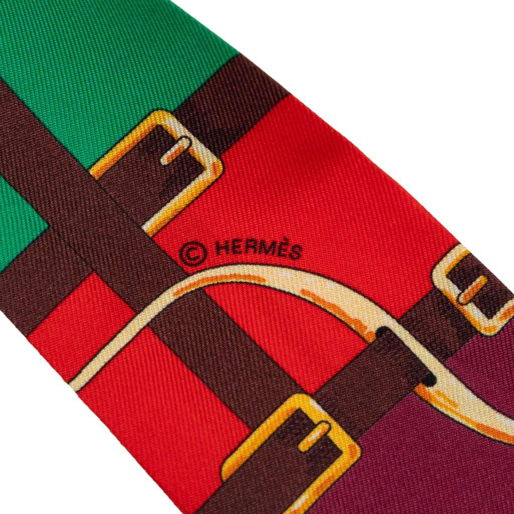 Hermès Mors a Jouets Twilly Silk Scarf Pink Very good - Inside View
