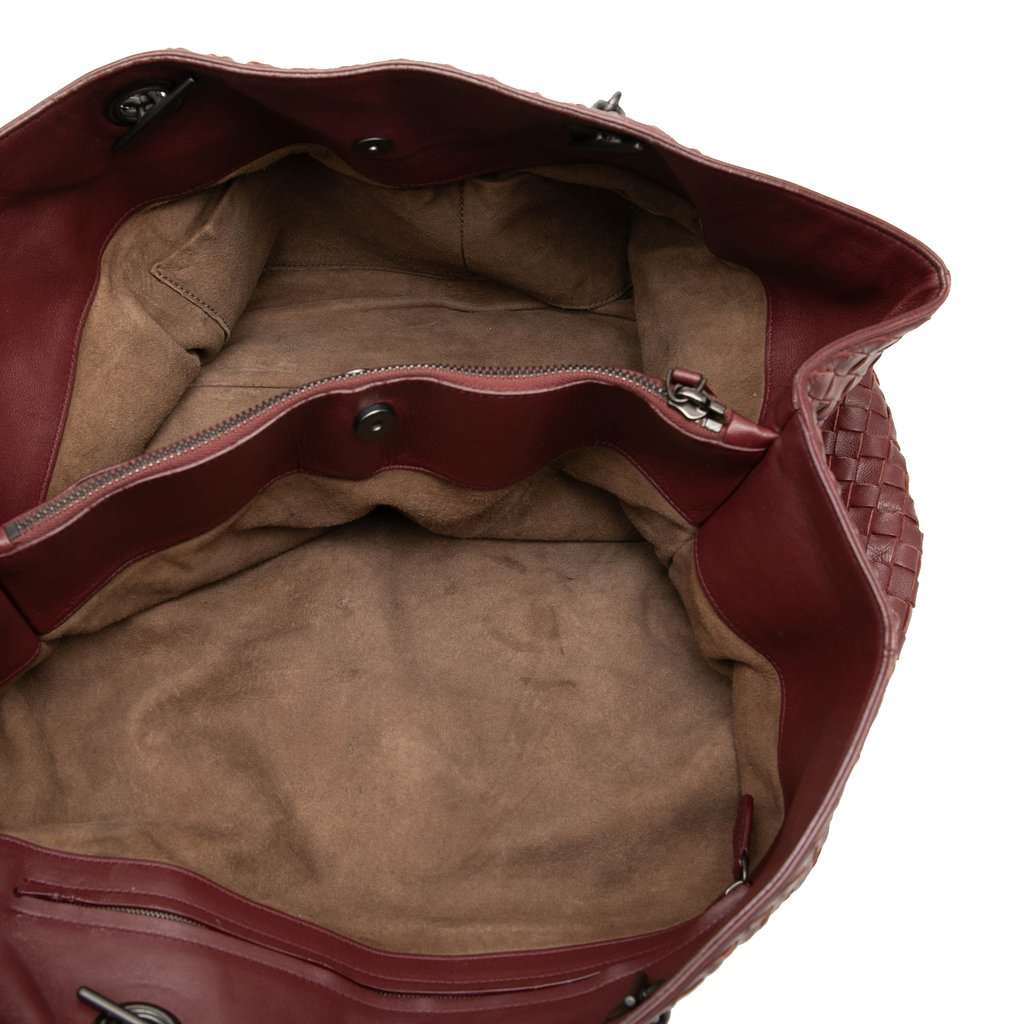 Bottega Veneta Large Nappa Intrecciato Double Chain Tote Red Leather Very good condition - Model View