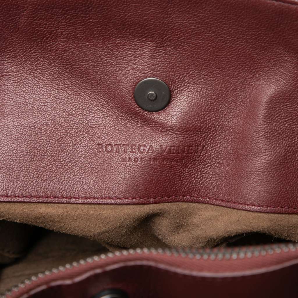 Bottega Veneta Large Nappa Intrecciato Double Chain Tote Red Leather Very good condition - Box View