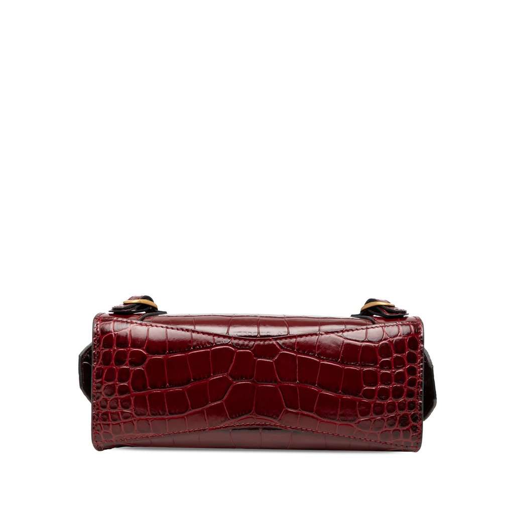 Balenciaga Mini Croc Embossed Calfskin Motocross Neo Classic City Satchel Red Leather Very good condition - Inside View