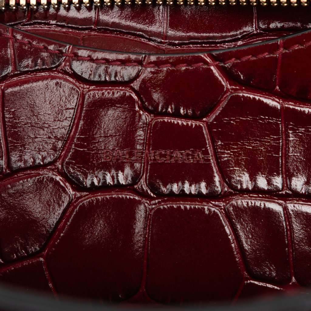 Balenciaga Mini Croc Embossed Calfskin Motocross Neo Classic City Satchel Red Leather Very good condition - Box View