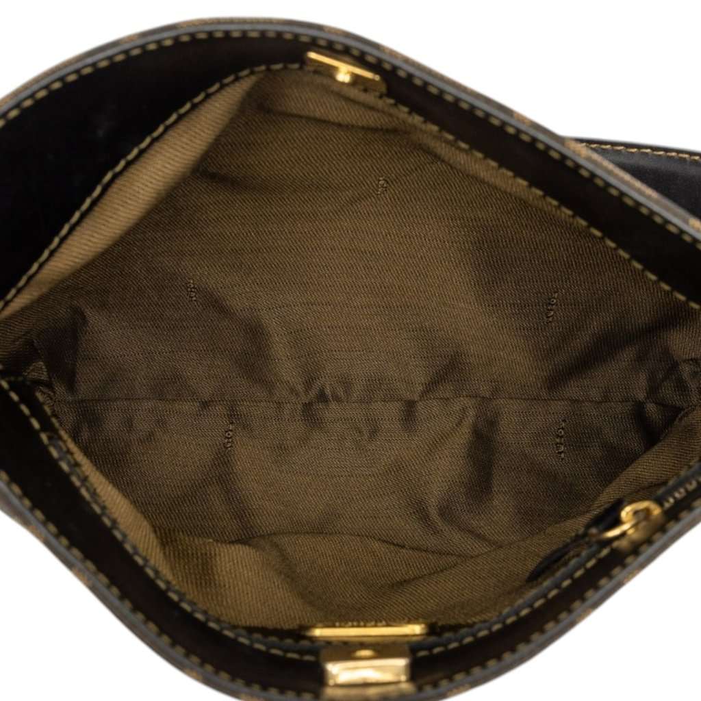 Fendi Zucca Canvas Shoulder Bag Brown Good - Model View