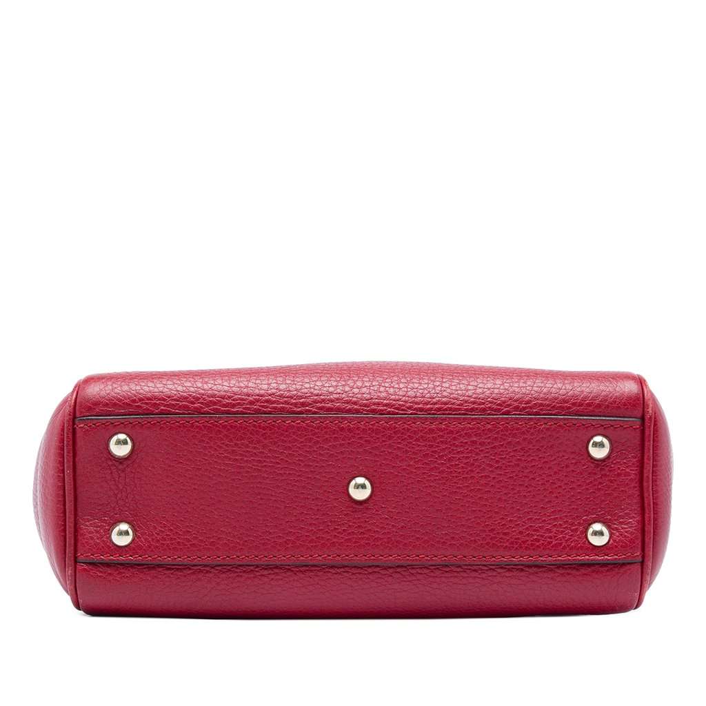 Gucci Mini Calfskin Bamboo Shopper Satchel Red Leather Very good - Inside View