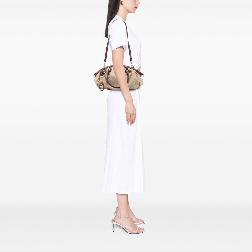 Gucci GG Canvas Sukey Satchel Brown Very good condition - Box View