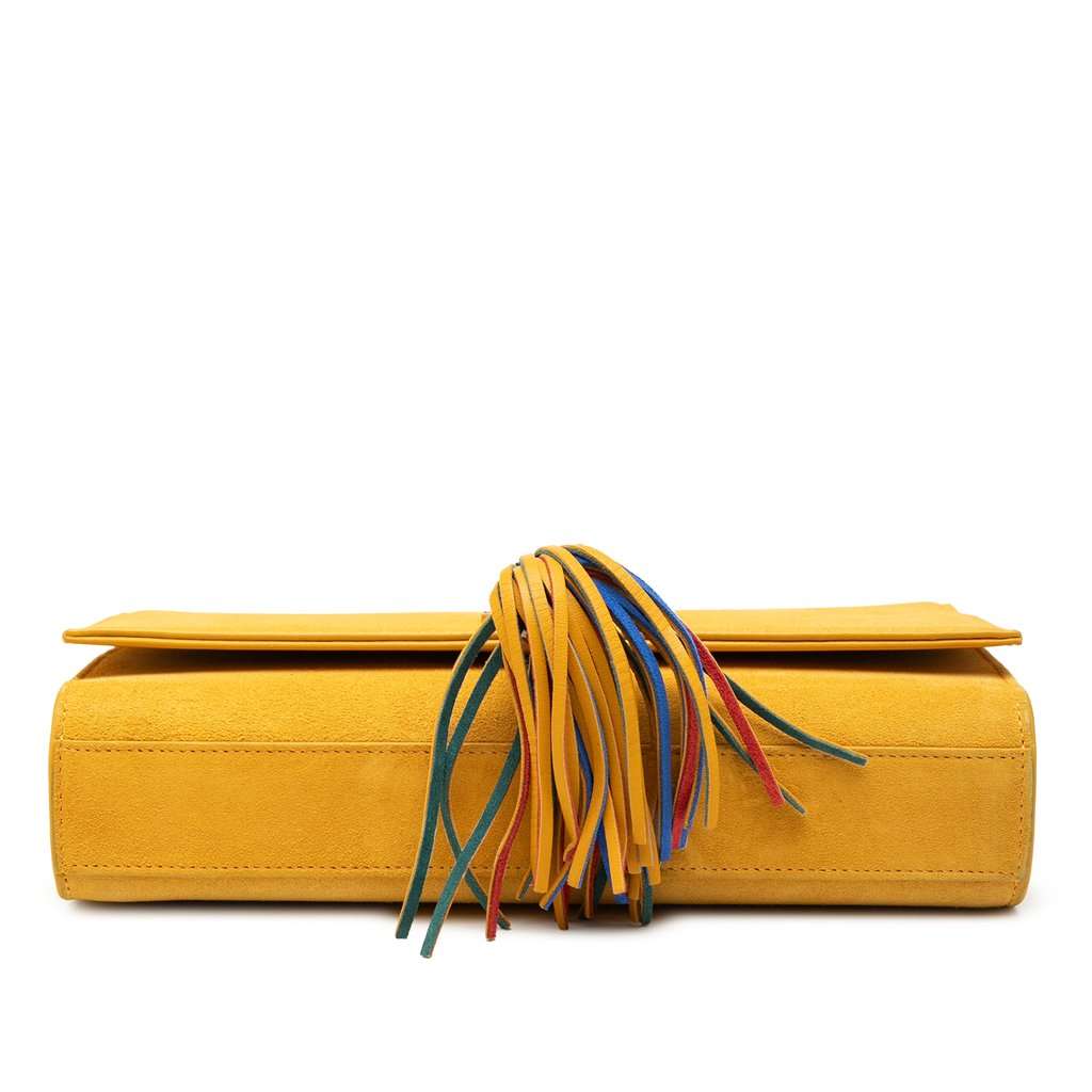 Saint Laurent Medium Suede Monogram Kate Tassel Crossbody Yellow Leather Very good condition - Inside View