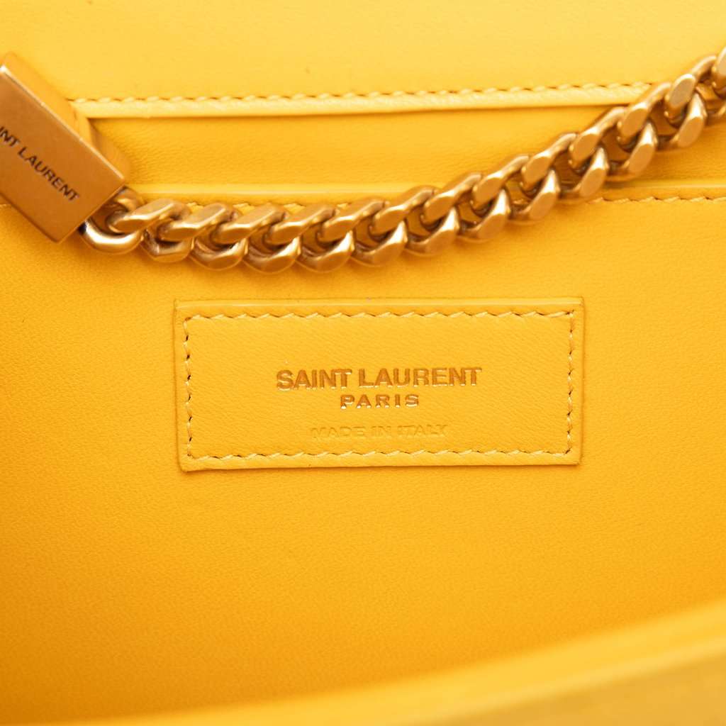 Saint Laurent Medium Suede Monogram Kate Tassel Crossbody Yellow Leather Very good condition - Box View