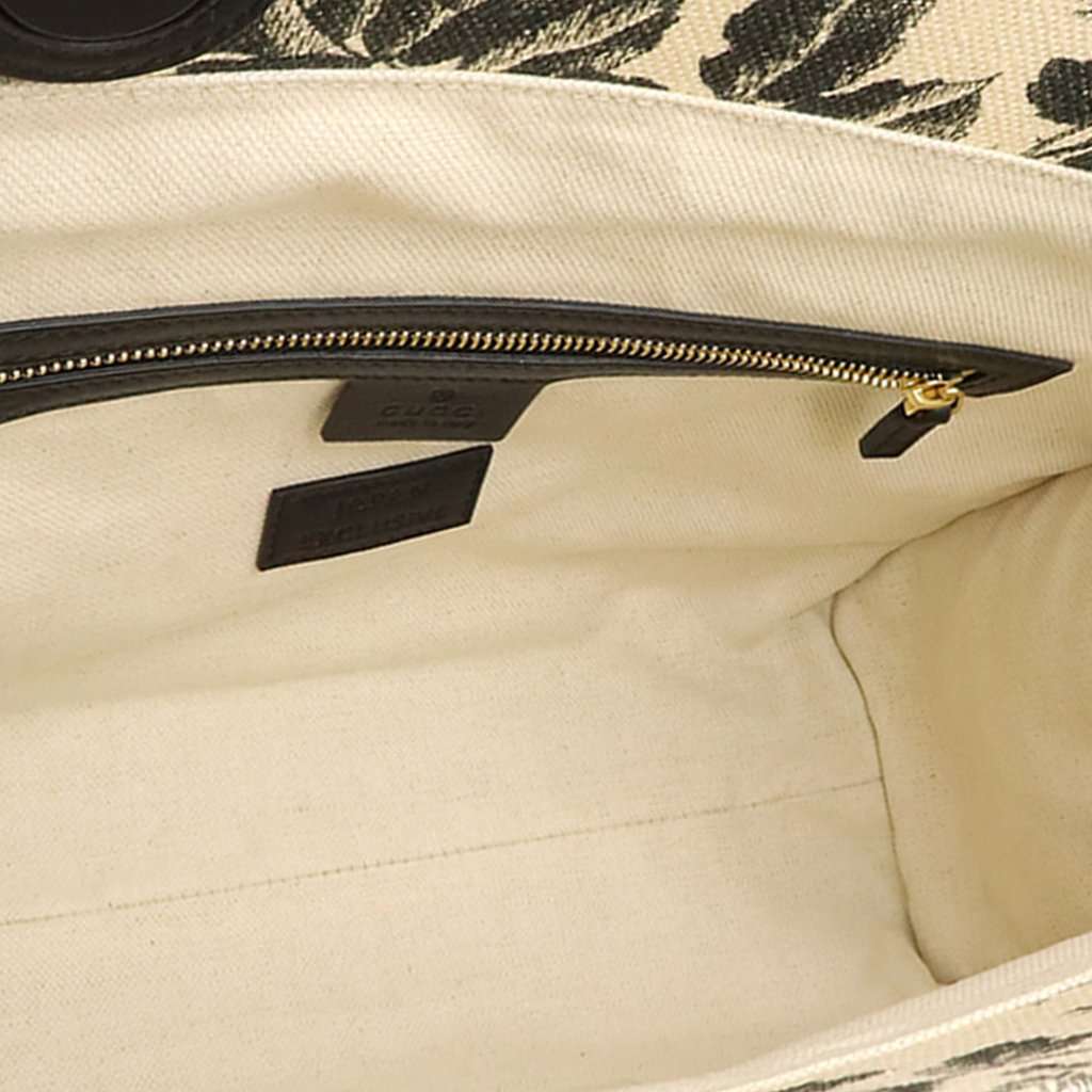 Gucci Canvas GG Ribbon Herbarium Tote White Very good condition - Inside View