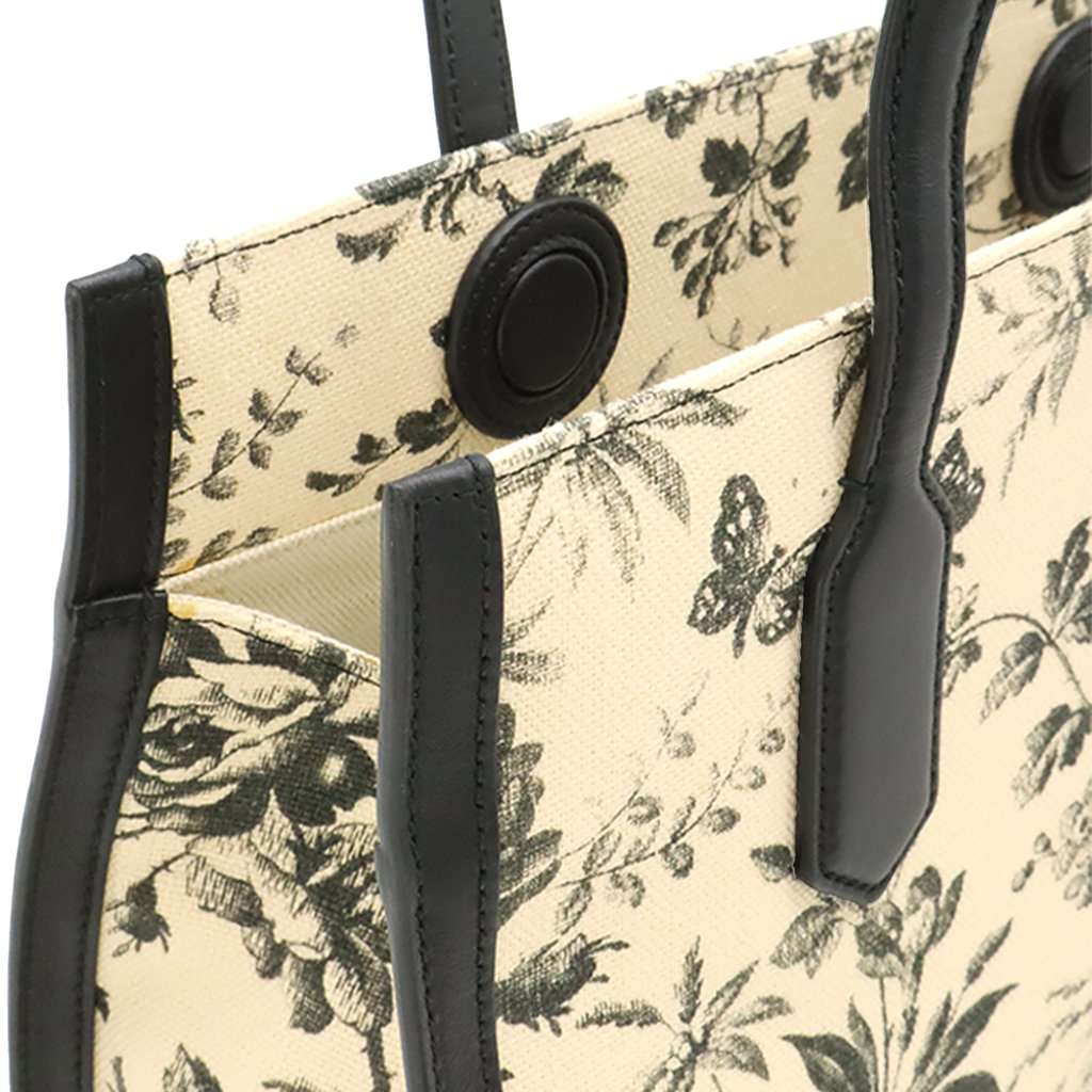 Gucci Canvas GG Ribbon Herbarium Tote White Very good condition - Box View