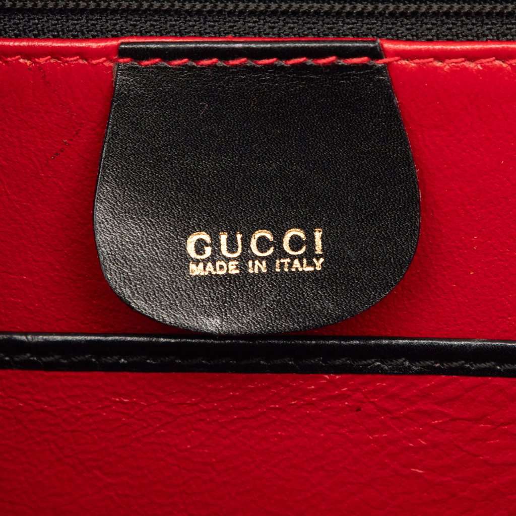 Gucci Calfskin Bamboo Night Black Leather Very good - Box View