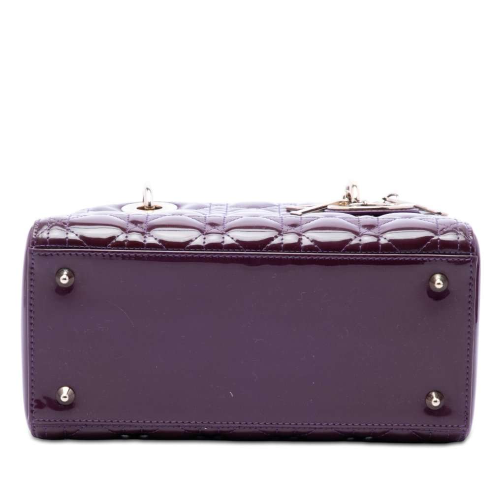 Dior Medium Patent Cannage Lady Dior Purple Leather Very good condition - Inside View