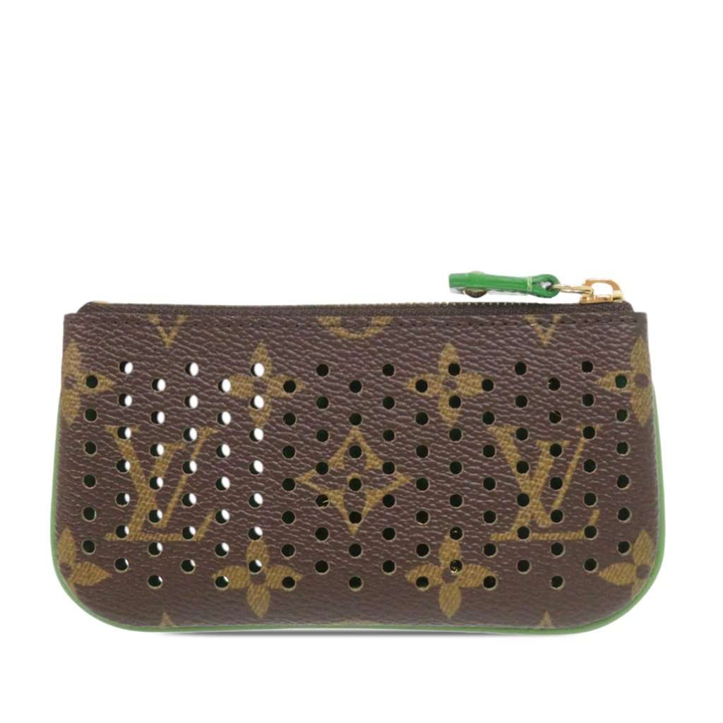 Louis Vuitton Monogram Perforated Pochette Cles Brown Very good condition - Back View