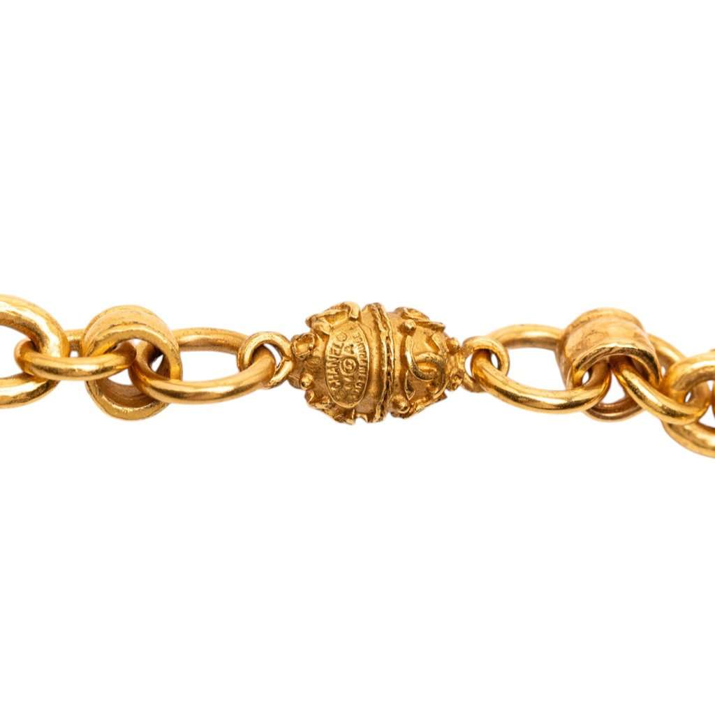 Chanel CC Gold Plated Chain Link Necklace Gold Metal Very good condition - Back View