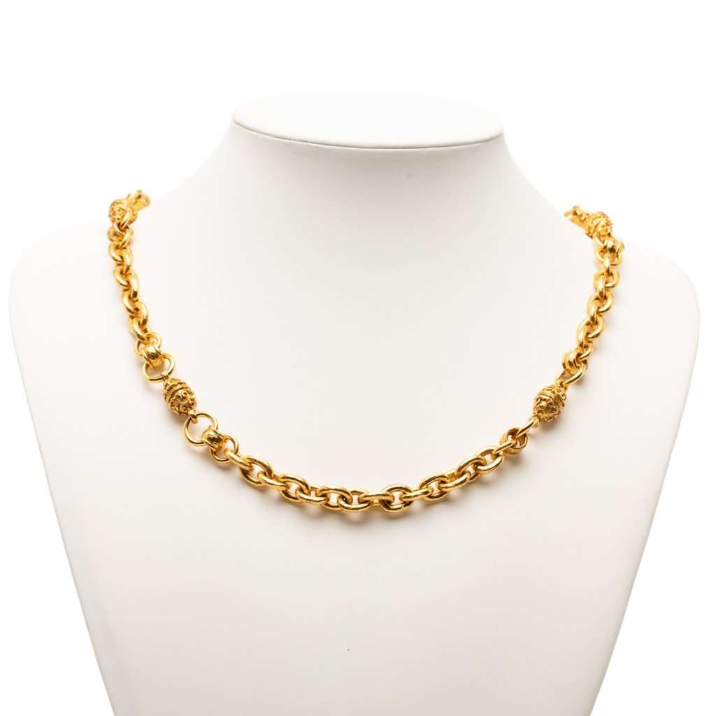 Chanel CC Gold Plated Chain Link Necklace Gold Metal Very good condition - Box View