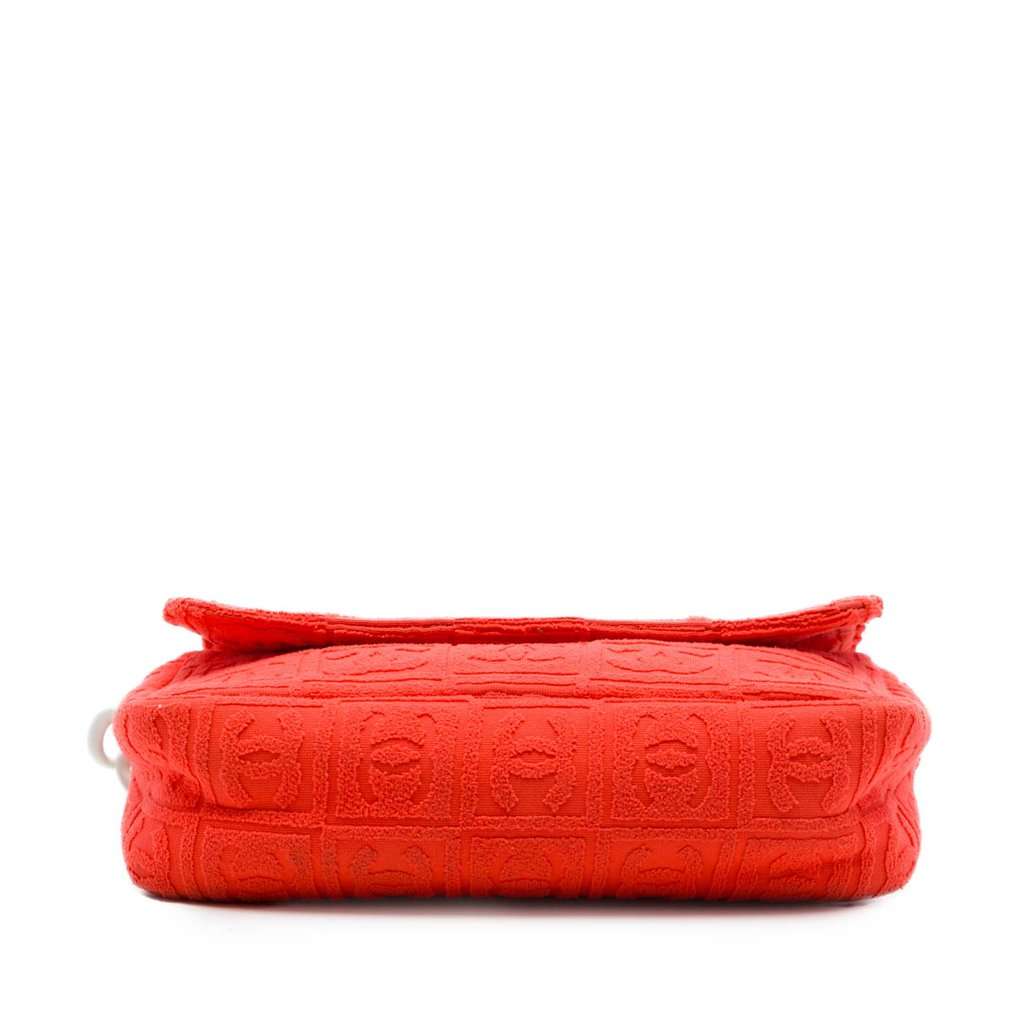 Chanel Terry Cloth Sport Line Flap Orange Very good condition - Inside View