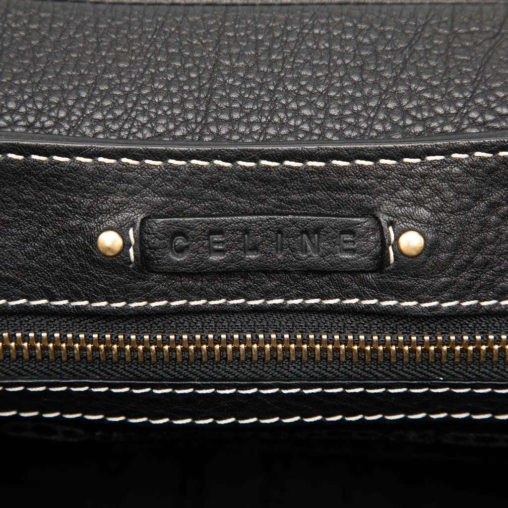 Celine Grained Leather Buckle Shoulder Bag Black Leather Very good condition - Box View