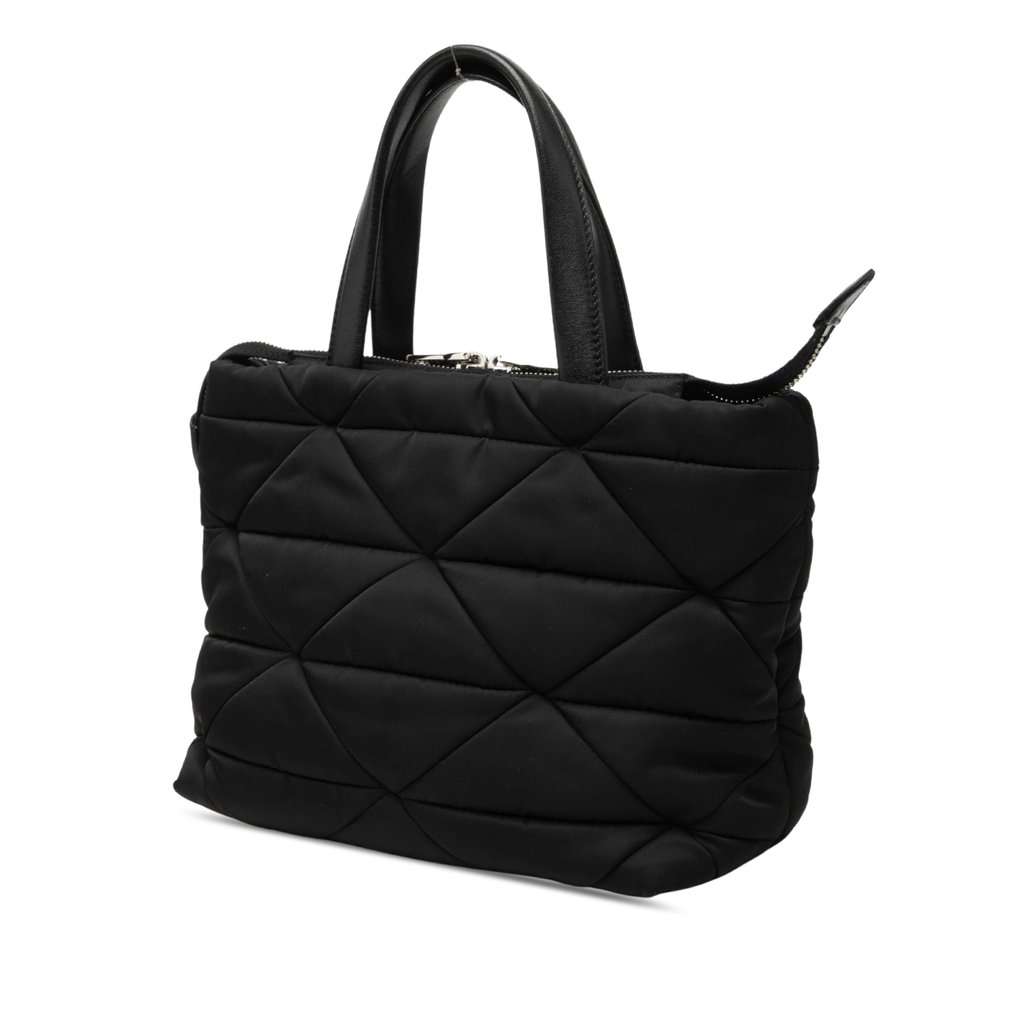 Prada Small Padded Re Nylon Tote Black Very good - Back View