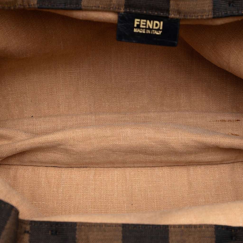 Fendi Pequin Canvas Simply Shopping Tote Brown Very good - Model View