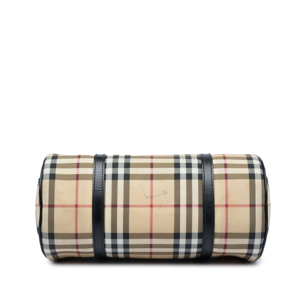 Burberry House Check Canvas Barrel Handbag Beige Very good - Inside View