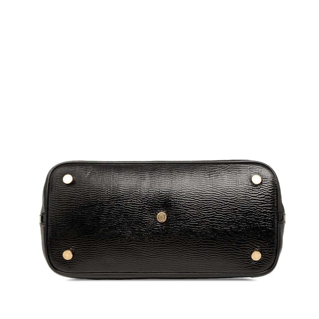 Bvlgari Isabella Rossellini Wrinkled Patent Top Handle Bag Black Leather Very good condition - Inside View