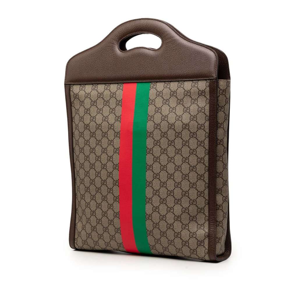 Gucci GG Supreme Web Tiger Satchel Beige Very good condition - Back View