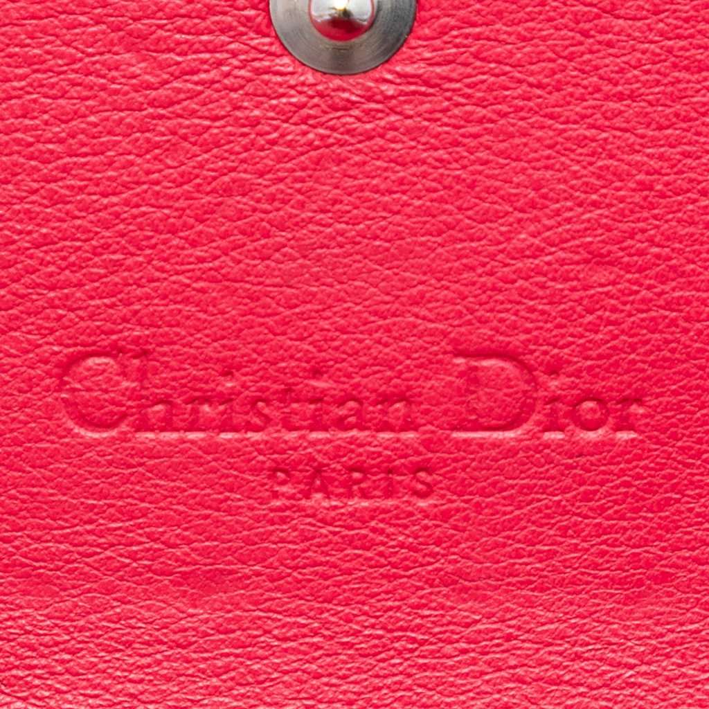 Dior Patent Cannage Lady Dior Wallet On Chain Pink Leather Very good condition - Box View