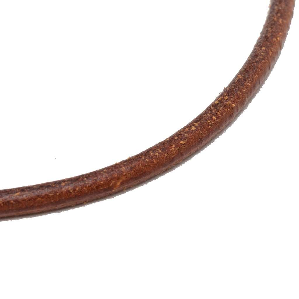 Hermès Leather and Gold Plated Kite Choker Necklace Brown Leather Very good condition - Model View