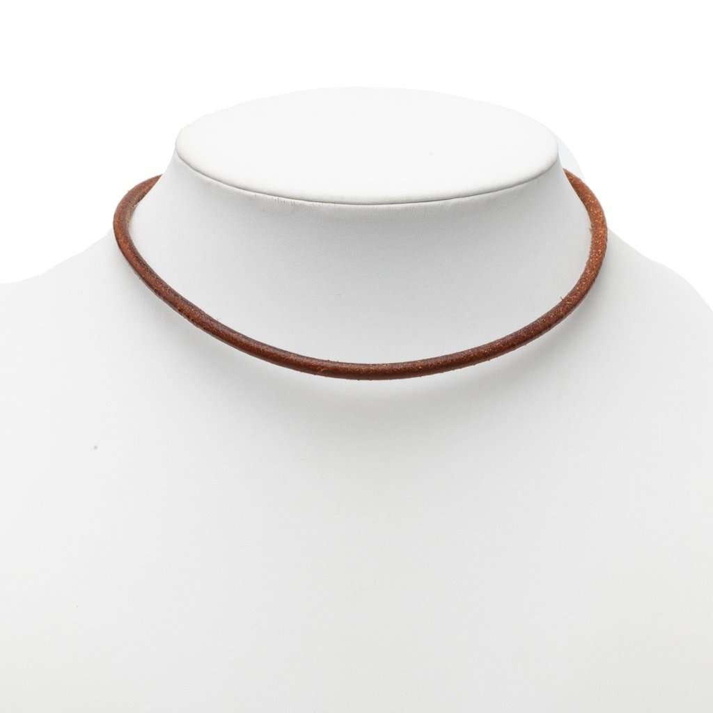 Hermès Leather and Gold Plated Kite Choker Necklace Brown Leather Very good condition - Box View