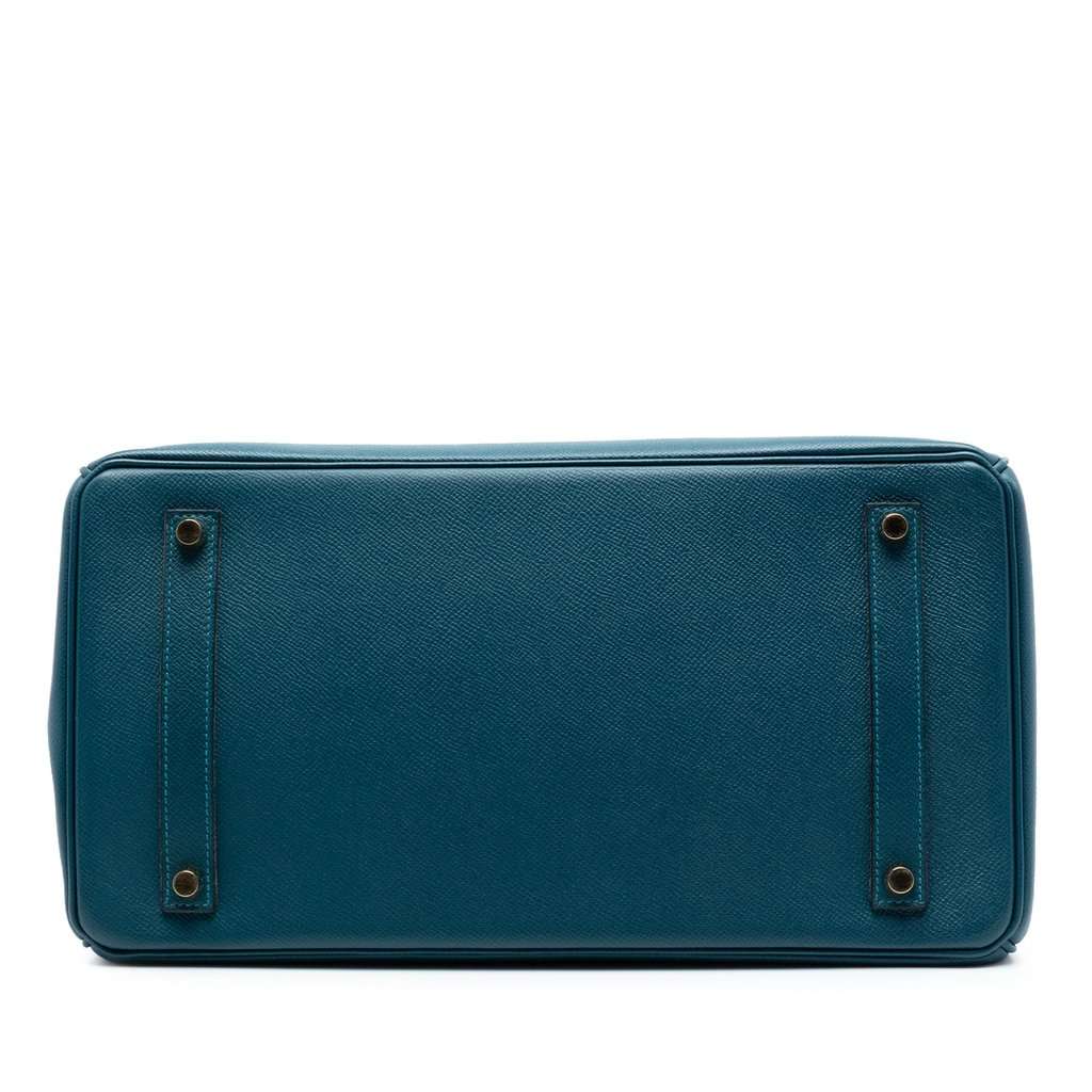 Hermès Togo Birkin Retourne 35 Blue Leather Very good condition - Inside View