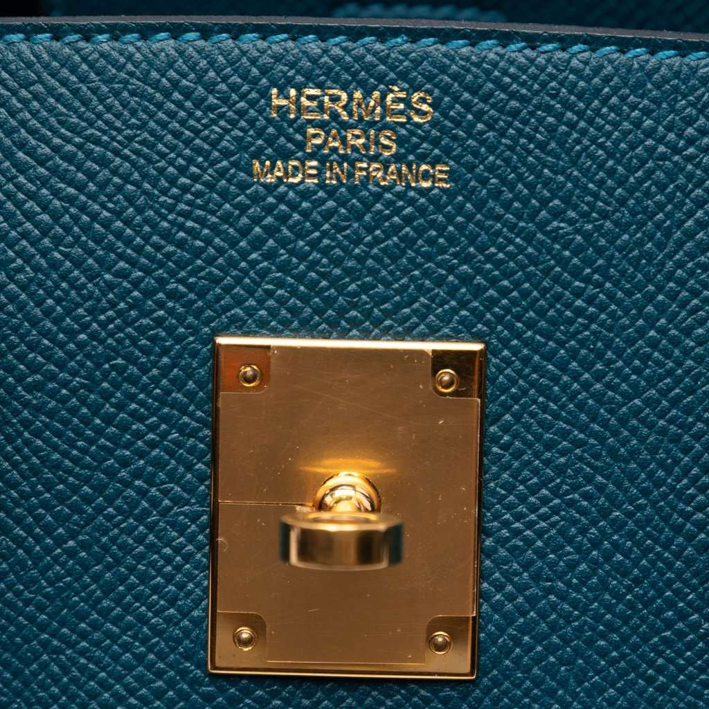 Hermès Togo Birkin Retourne 35 Blue Leather Very good condition - Box View
