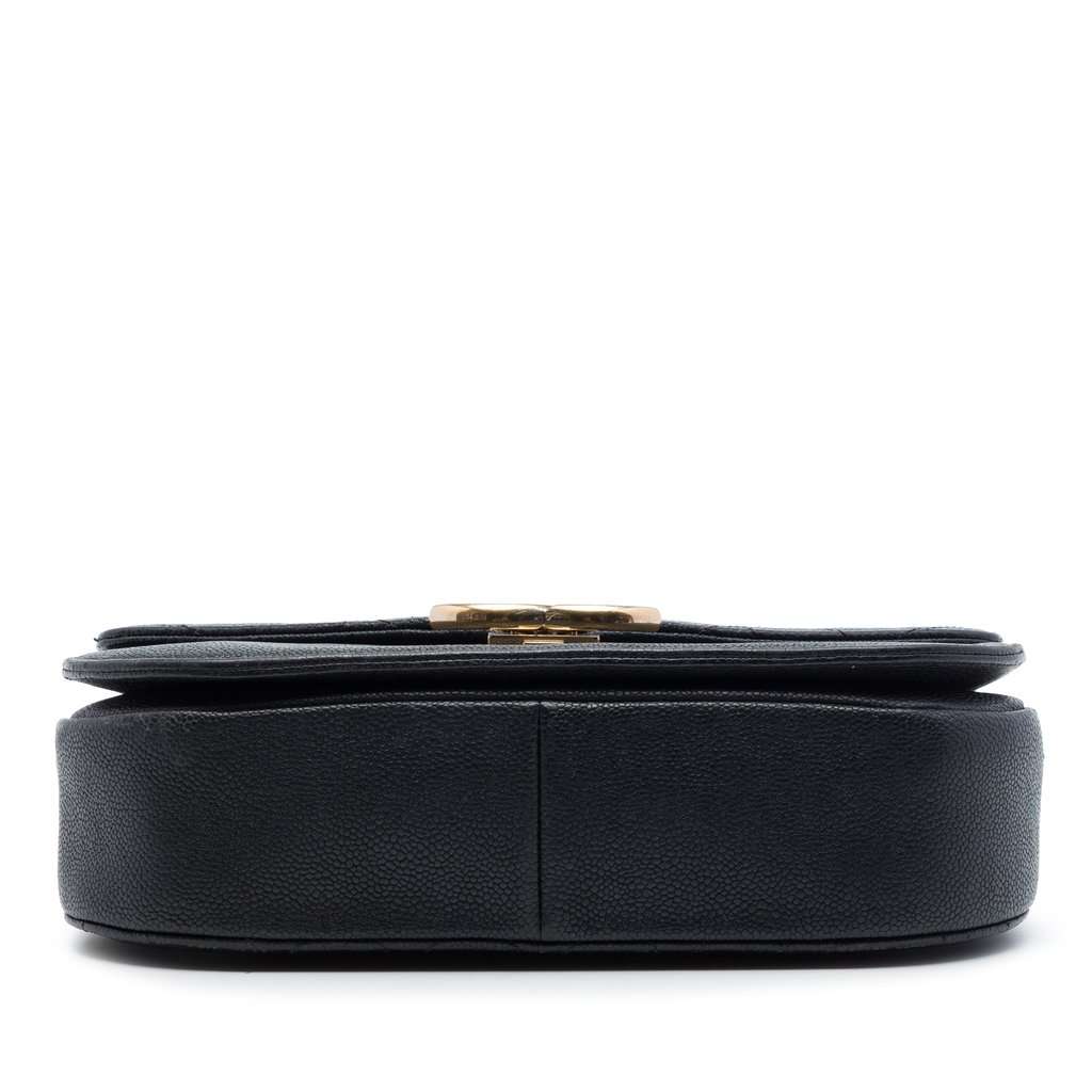 Chanel Paris Cuba Medium Quilted Caviar Thread Around Flap Black Leather Very good - Inside View