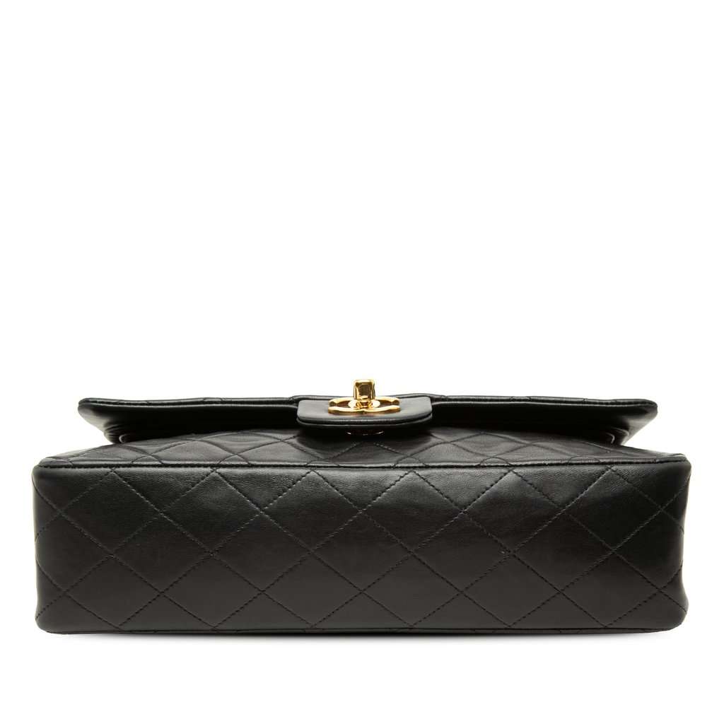 Chanel Medium Classic Lambskin Double Flap Black Leather Very good - Inside View