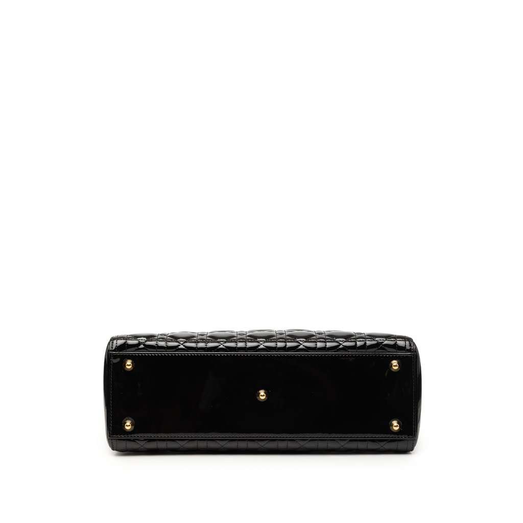 Dior Large Patent Cannage Lady Dior Black Leather Very good condition - Inside View
