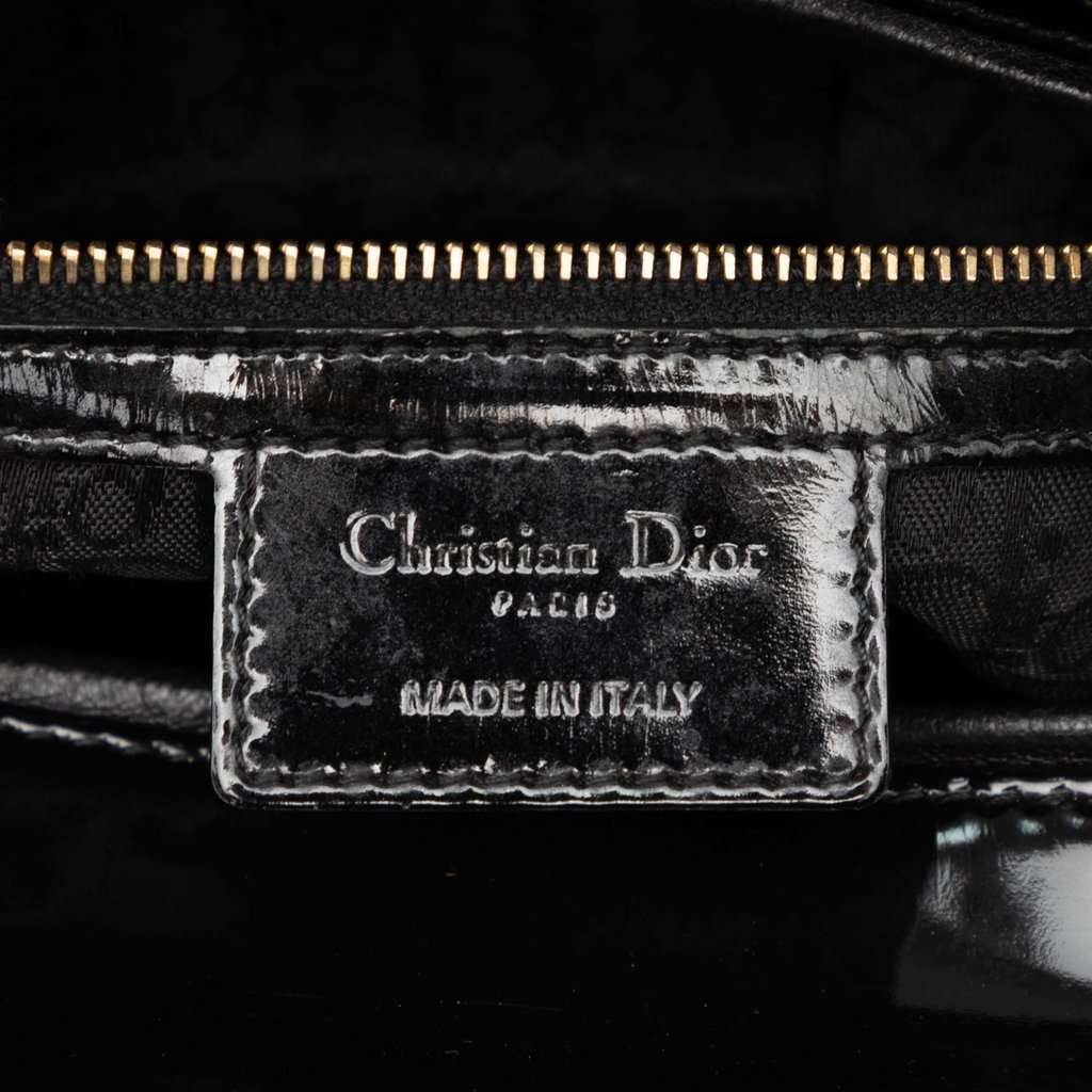 Dior Large Patent Cannage Lady Dior Black Leather Very good condition - Box View
