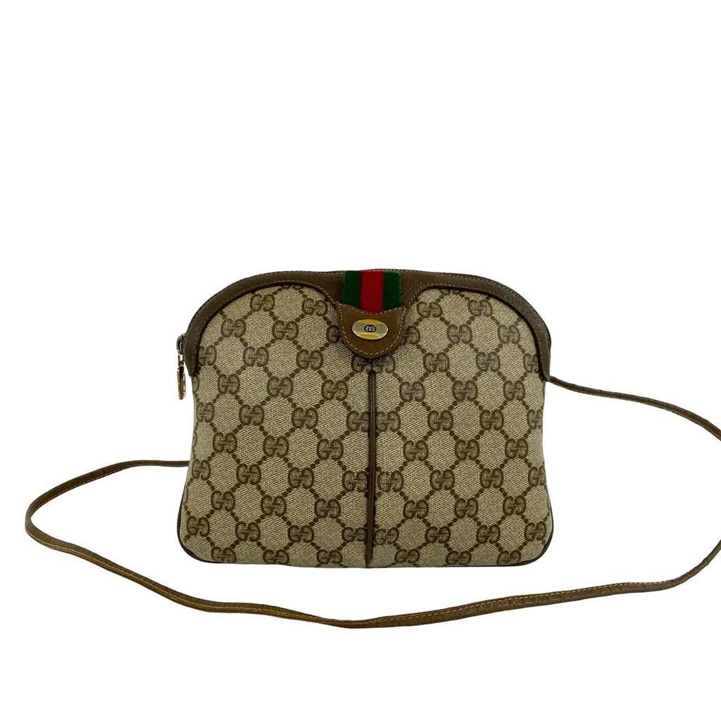 Gucci GG Supreme Web Crossbody Beige Very good - Front View