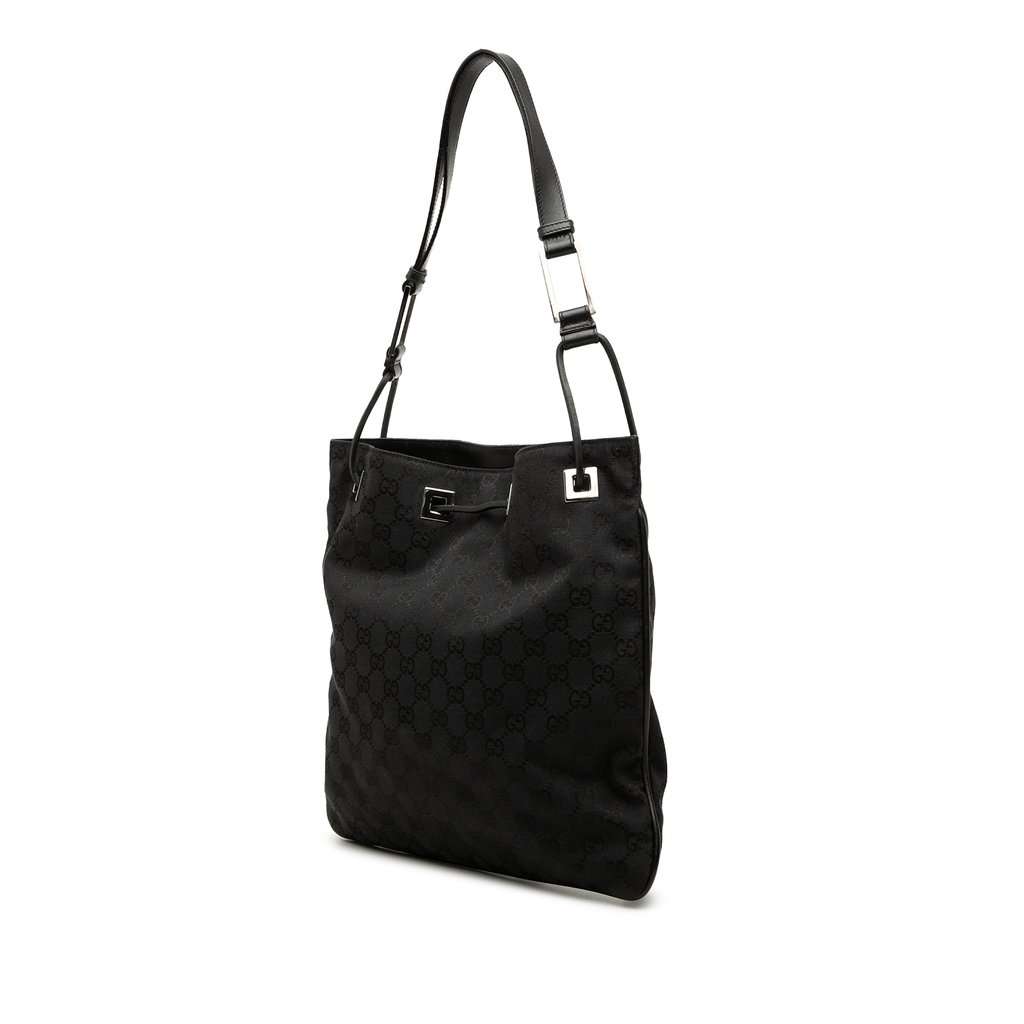 Gucci GG Canvas Shoulder Bag Black Very good condition - Back View