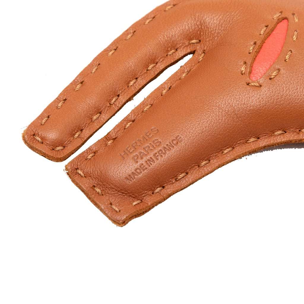 Hermès Milo Lambskin Rooroo Bico Tiger Bag Charm Brown Leather Very good condition - Inside View
