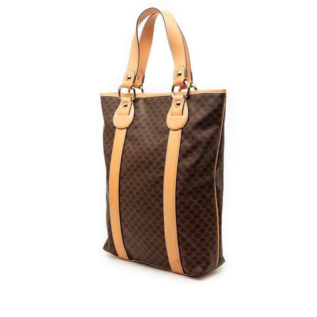 Celine Macadam Coated Canvas Vertical Tote Brown Very good condition - Back View