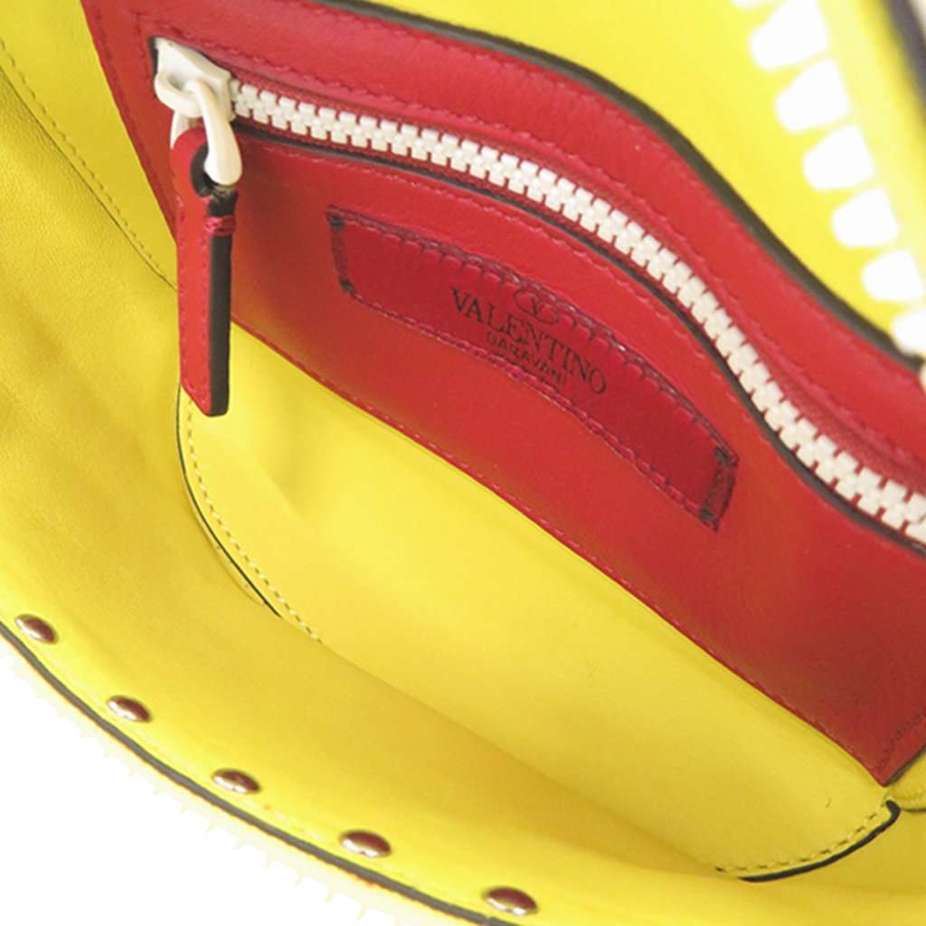 Valentino Nappa Rockstud Spike Belt Bag Yellow Leather Very good condition - Model View