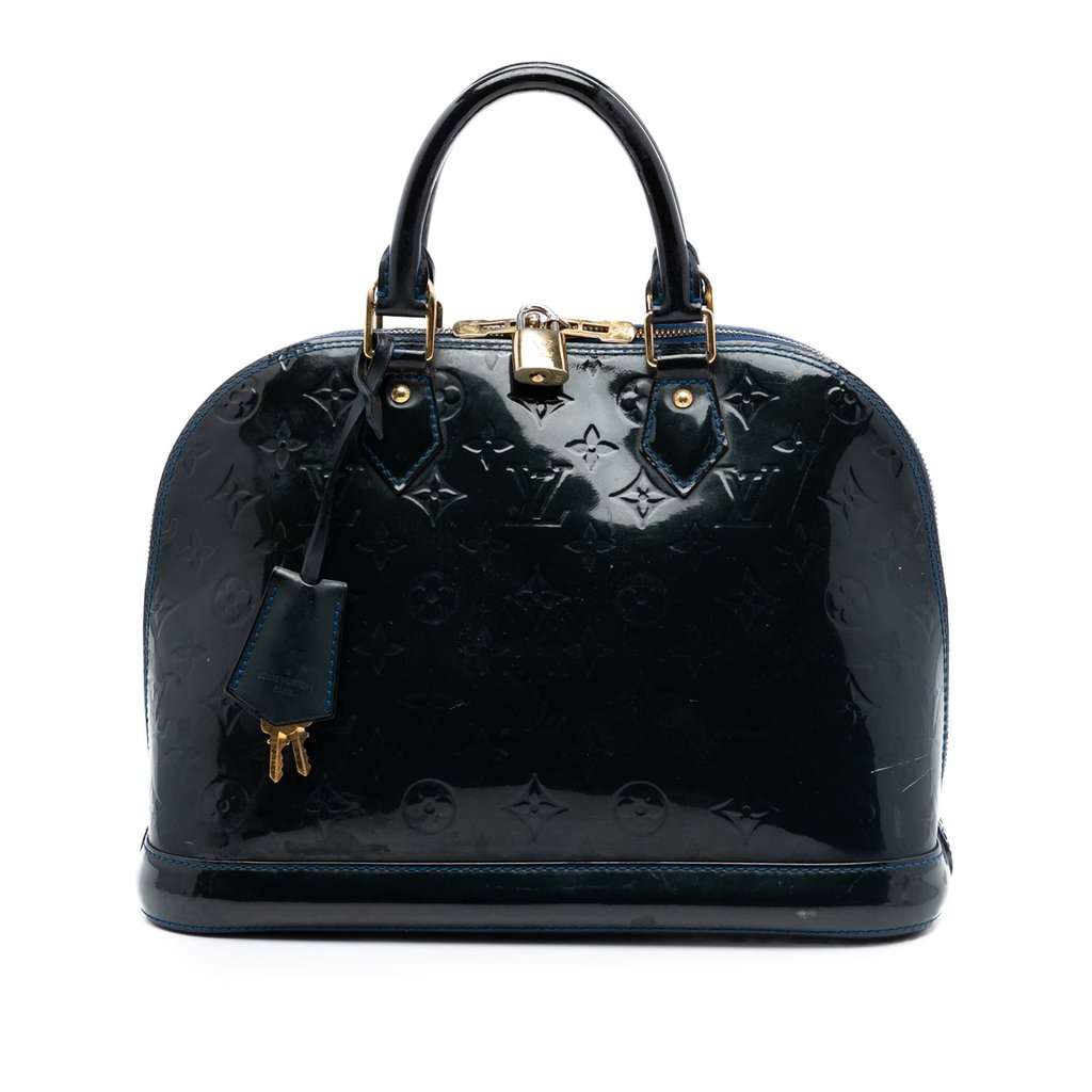 Louis Vuitton Monogram Vernis Alma PM Blue Leather Very good condition - Front View