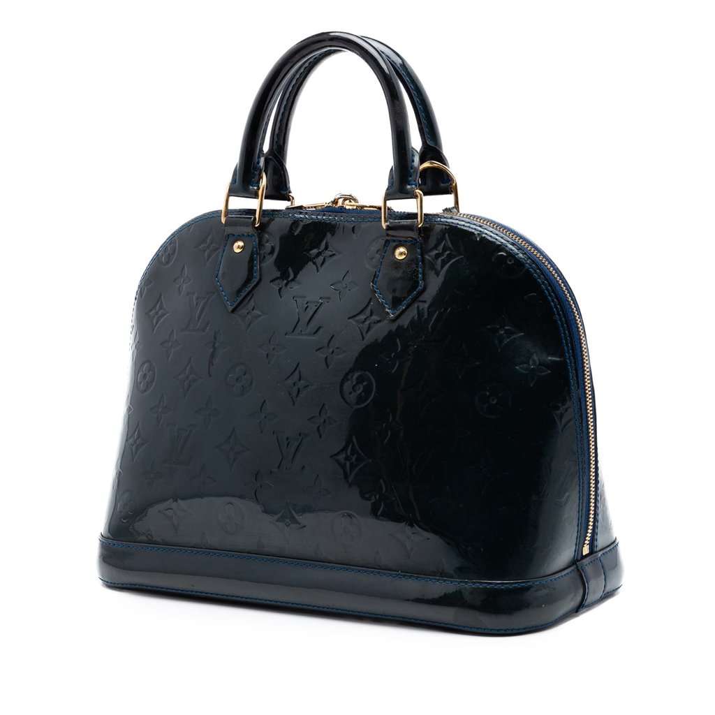 Louis Vuitton Monogram Vernis Alma PM Blue Leather Very good condition - Back View