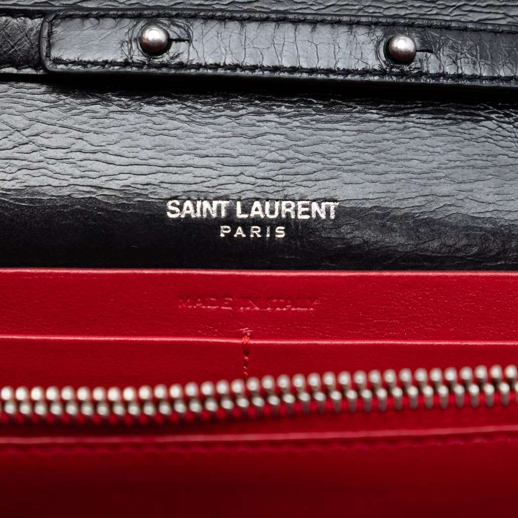 Saint Laurent Medium Horizontal Quilted Calfskin Monogram Kate Crossbody Black Leather Very good condition - Box View