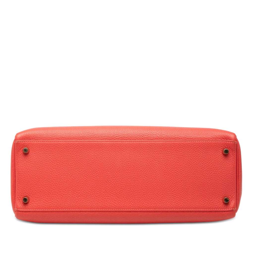 Hermès Clemence Kelly II Retourne 35 Orange Leather Very good condition - Inside View