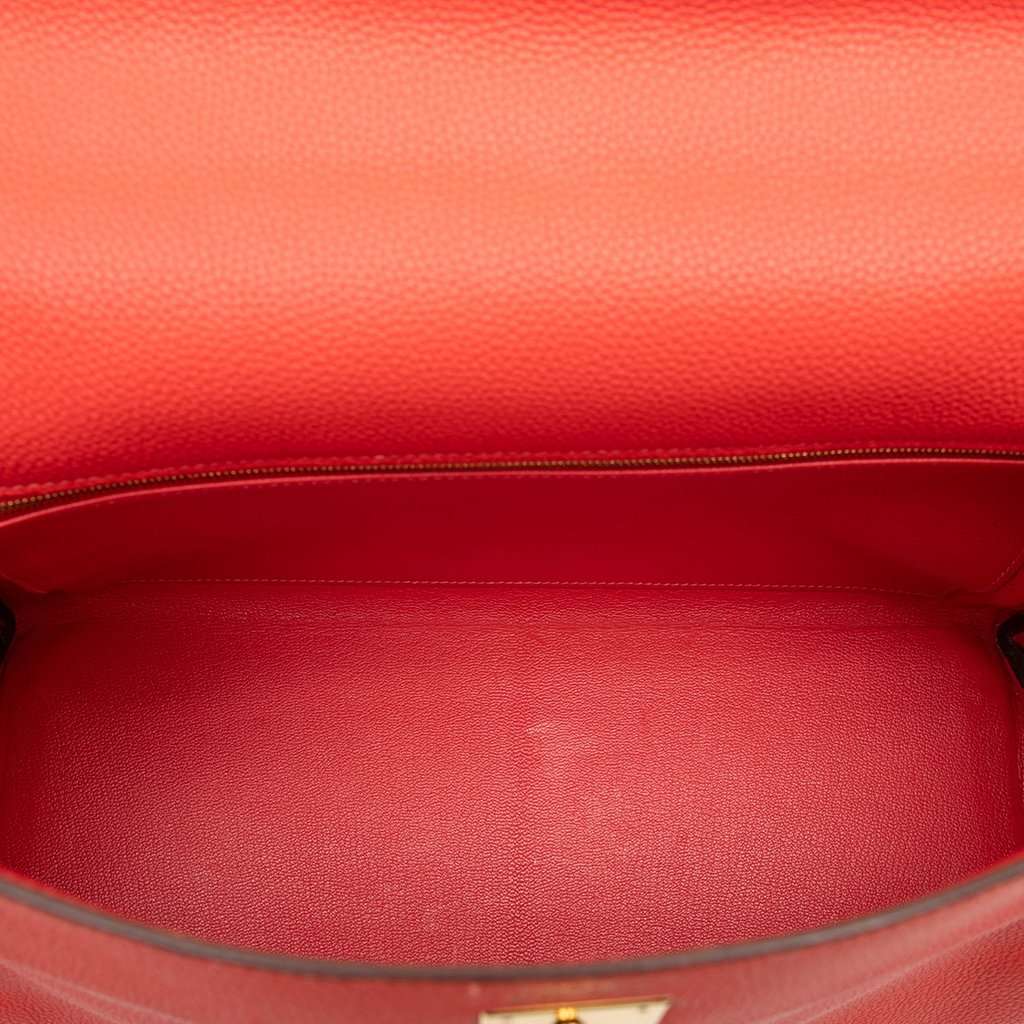 Hermès Clemence Kelly II Retourne 35 Orange Leather Very good condition - Model View